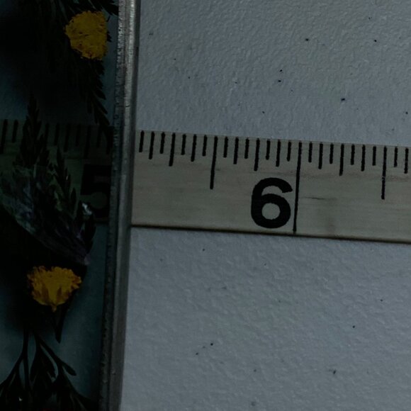 Vintage Lead Glass Pressed Flower Small Frame 2x3" Photo Green Leaf Accents 5x4" - Picture 4 of 5